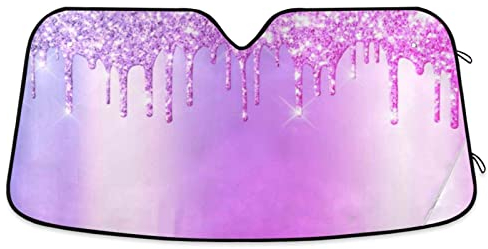 Pare-Soleil Goutte À Goutte De Paillettes Violettes Pare-Soleil Couverture Bloque La Chaleur Pare-Soleil Avant 70x130cm pour SUV, Véhicules, La Plupart des Véhicules