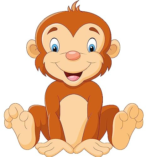 kleberio Aufkleber AFFE wasserfest Familie Aufkleber Dschungel lächeln Tier Jungel Sticker Primat Kinder Deko Autoaufkleber 11 x 10 cm