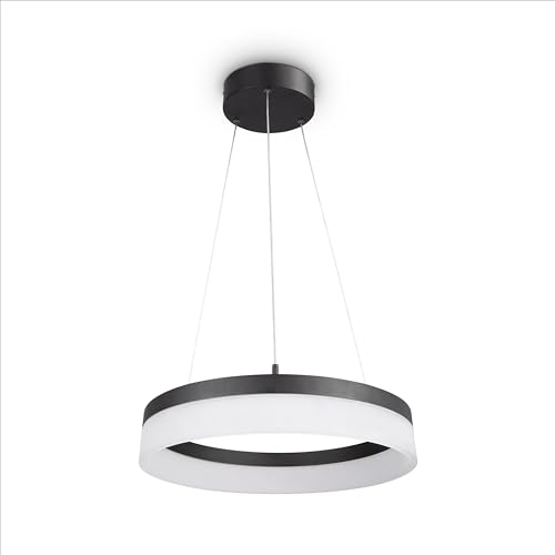 Paco Home Luminaria Suspensión Comedor Decoración Salón LED Colgante Dormitorio Comedor Moderna Estilo, Tipo de lámpara:Tipo 1, Farbe_MuVa:Negro - Blanco