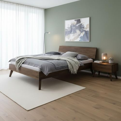 Hasena Trento Bett Ancona Nussbaum massiv 2023 140x200