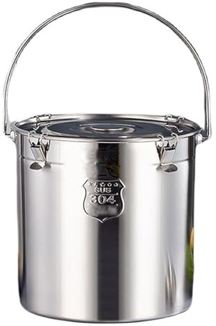Cubo De Sopa De Acero Inoxidable 304 30×30cm/20L, Recipiente De Almacenamiento De Leche De Cocina Comercial para El Hogar, Olla De Sopa Con Tapa De Alta Elasticidad para Utensilios De Cocina De Cocina