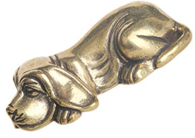 Cabilock Messing Hunde Ornamente Wohlstand Messingdekor Schnecken Feng-Shui-Dekoration Vintage-Dekor Welpenschmuck Desktop-Welpen-Dekor draussen Dekorationen Antiquität schmücken Statue