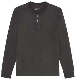 Marc O'Polo Herren Langarmshirt aus Bio-Baumwolle Basic, Grau (Broken Graphite), M