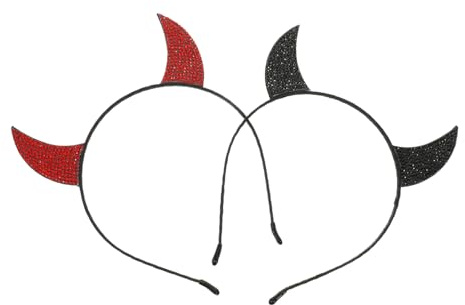 2 Stück Teufelshorn Stirnbänder Halloween Party Kids Cosplay Kopfband | Leichtes Stoff Material, Bequemer Sitz, Universelle Passform für Kinder Kostüm