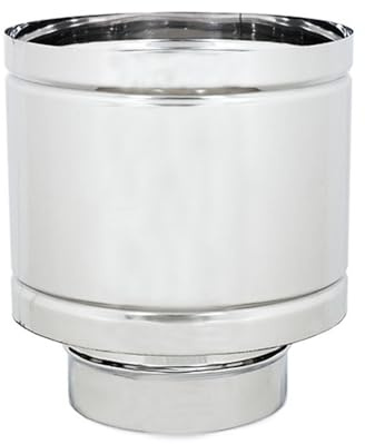 ALLINOX Comignolo Antivento Terminale A Botte Antipioggia Acciaio INOX 304 Per Camino Base Tonda (DN 120)