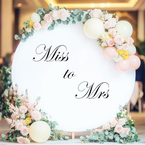 JUNWALL Miss to Mrs-Aufkleber für Brautparty, Miss to Mrs, Dekoration für Ballonbogen-Schild, Willkommensschild für Hochzeit, Verlobung, Party, Junggesellinnenabschied, Dekoration, zukünftige