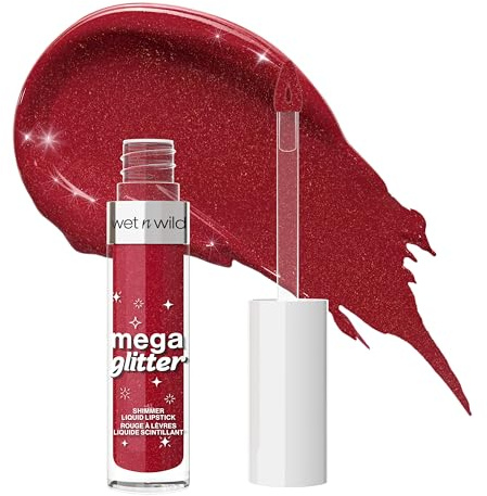 Wet n Wild Mega Glitter Shimmer Liquid Lipstick, Rossetto con Finish da Matte-a-Glitterato, Formula Leggera Infusa con Vitamina E per Nutrire le Labbra, Tenuta Comfortevole, New Soulmate