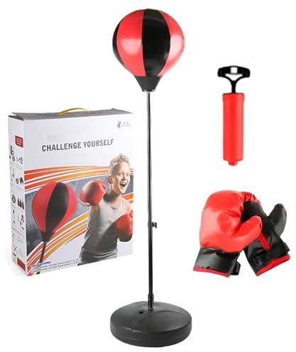 Boxsack und Handschuhe – Boxsack und Handschuhe für Jugendliche, Boxsack-Set für Erwachsene | höhenverstellbarer Boxsack, Handschuhe, Boxsack mit Ständer, Spielzeug für mehr als 13