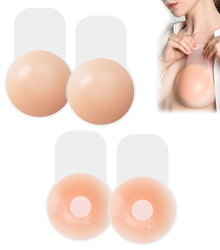 Azushwer Sticky Bra, Backless Adhesive Boobtapes Push Up | Skin-Friendly Silicone, Reusable, for Party, Bar, Wedding, Deep V, All Backless Clothes and Dresses