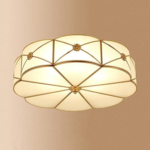Elegante plafoniera da soffitto color ottone, 60 cm, con 2 campane e attacco in vetro, ideale per caffetterie, ristoranti, camere da letto e semplice decorazione per la casa