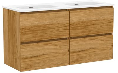 Baikal Mueble de Baño Klay. Mueble MONTADO. 4 Cajones Suspendido con Lavabo. Armario de Baño. Lavabo Ceramico. 120cm Teka.