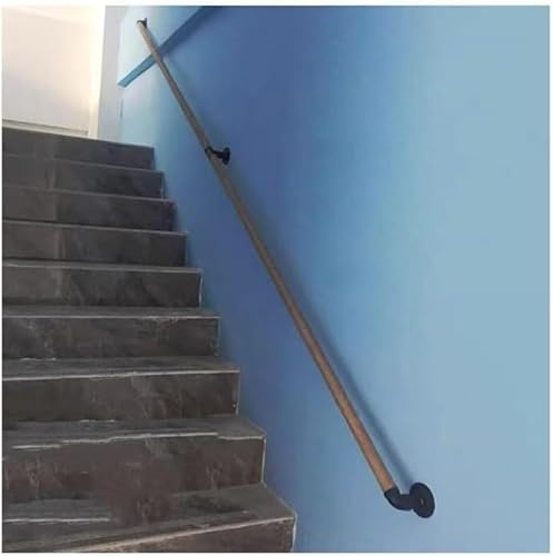 Kanduo Pasamanos de escalera, pasamanos de escalera vintage for loft, con mango de pared, cuerda de cáñamo antideslizante for ático, pasillo interior y pasillo for personas mayores. Pasamanos para Esc