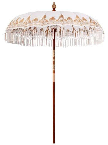 vidaXL Parasol Balinés 190 x 190 x 260 cm Algodón Redondo Crema