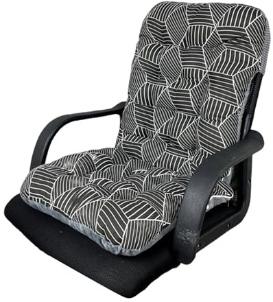 BRABOSTON Sitzkissen mit hoher Rückenlehne mit Band, dick und plüschig, Sitzkissen für Outdoor-Ramierliege und Indoor-Stühle, leicht zu reinigen, mit Polyester gefüllte Kissen