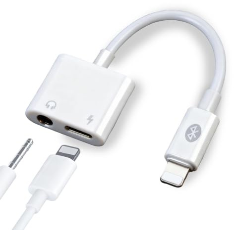 Jecdfs Adaptateur pour Écouteurs 2 en 1 vers 3,5 mm Jack Audio et Chargeur pour Smartphones Compatibles, Connecteur Splitter Audio, Prise Aux pour Écouteurs avec Charge Simultanée