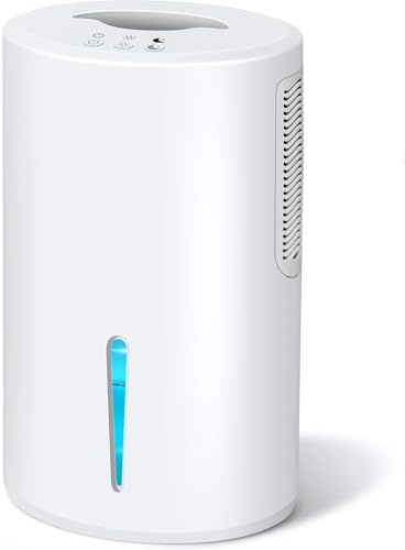 Powate Deshumidificateur d Air 2000mlDéshumidificateur Électrique - Compact et Silencieux pour Chambre à Coucher Avec 7 Couleurs de Lumière pour Chambre, Armoire de Salle de Bain, RV, Cuisine,Vert