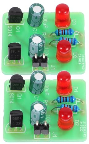 LALADEFIEE 2 Sätze Elektronik Löten Kit mit Blinklichtmodul DIY Lötübungsset für Anfänger LED Bistabiler Schaltkreis Vielseitiges Schaltungsbaukasten für Schule und Hobby 2 V bis 15 V