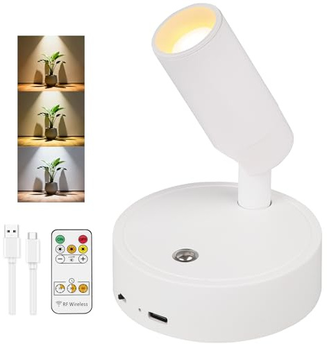 SOAIY Led dimmbare Wandleuchte kabellos 3000mAh Akku Wandlampe aufladbar | mit Fernbedienung Timer 3 Lichtfarbe schwenkbar Wandstrahler magnetisch Bilderleuchte für Schlafzimmer Wohnzimmer Flur Treppe
