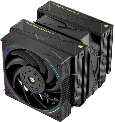 TR-Thermalright Royal Pretor 130 Ultra Black CPU Cooler, Double Tower with 7 Heat Pipes, Dual PWM Fans,Black Top Cover, for AM5/AM4, Intel lga1851/1700/1150/1151/1200