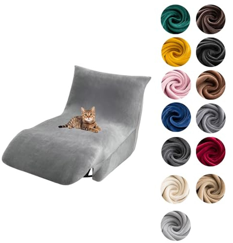 xotoa Sofabezug ohne Armlehnen, Einsitzer - Samt, pflegeleicht - for Wohn- und Schlafzimmer(Light Gray)