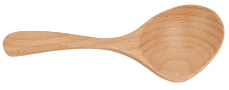 Keenso Cucharas grandes de madera de haya hechas a mano resistentes a altas temperaturas para comer madera de haya