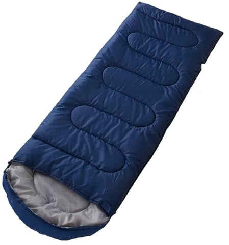 Sacco a pelo da esterno Campeggio Trekking a ultraleggero pieghevole primaverile autunnale per Adulti, Escursionismo(Deepblue1.6kg)