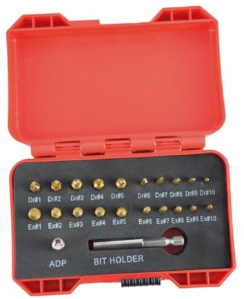 LOVIVER Kit de 22 extracteurs de vis endommagées en acier rapide, multifonctionnels, pour écrous et boulons cassés, extracteur efficace pour vis à tête foirée