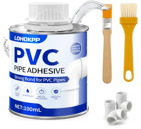 Colle Tuyaux PVC, Colle PVC Plomberie Piscine | 100ml Étanche, Colle Contact für Raccord de Canalisations Bateaux, Étangs, Jacuzzis et Irrigation