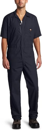 Dickies Men's Short Sleeve Coverall – Zipper Front Work Jumpsuit for Mechanics, Industrial Overall Uniform, Dark Navy, X-Large Short