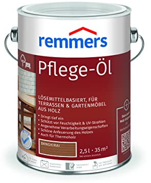 Remmers Pflege-Öl bangkirai, 2,5 Liter, Holzöl für Holz innen und außen, wasserabweisend, wetterfest, für Gartenmöbel und Holzterrassen geeignet