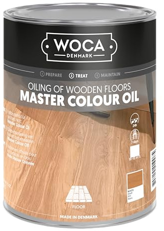 Woca Meister Bodenöl Weiß 1,0 Liter für unbehandelte oder frischgeschliffene Holzböden