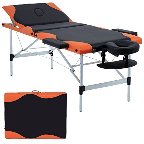 BestMassage Aluminium Massage Bed Portable Massage Table 28 inch Wide Lash Bed Height Adjustable 3 Folding Spa Table with Non-Woven Bag for Spa Footmassage Facial CareSpa Tattoo