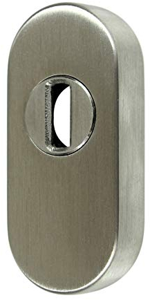 SN-TEC Schutzrosette/Schieberosette/Zylinderschutz oval mit Kernziehschutz 14,0mm Edelstahl VA Rostfrei