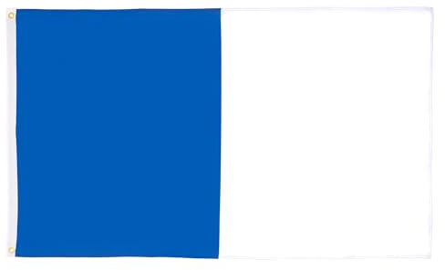 AZ FLAG Flagge Blau und weiss 150x90 cm Polyester 100D 2 Ösen | Für innen und außen Rot und schwarz dekorative Flagge doppelte Nähte und verstärkte Kanten mit Metallösen 100D Polyester