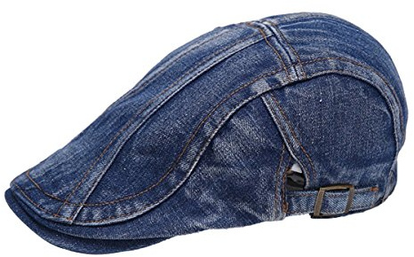 FSSTUD Men Vintage Denim Jean Newsboy Hat Cap Flat Cap Gatsby Ivy Caps Irish Hunting Hat
