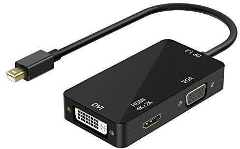 3 en1 Mini DisplayPort/Thunderbolt a HDMI/DVI/VGA Adaptador Cable de Compatible con 1.3 Habilita Completo 4K x 2K resolución y 3D estéreo allá Full HD para Macbook Pro Aire iMac -