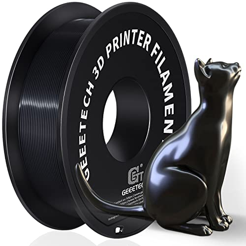 GEEETECH PLA filament 1.75mm Silk Schwarz, 3d filament PLA for 3d Drucker 1kg spool