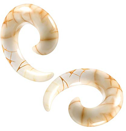 KJM FASHION 2 Stk Plugs spirale Marmor Piercing Schmuck