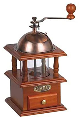 Molinillo de café manual de madera, grano de café, especias, vintage, molino de café ajustable, molino de cerámica marrón