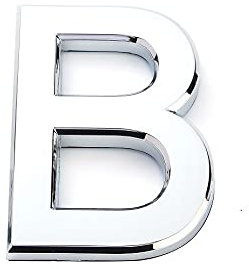 TopE Silver Waterproof Self Adhesive 3D Number Stickers - House Room Door Number for Home Apartment Cabinet Table Mailbox - Outdoor Indoor Use (B)