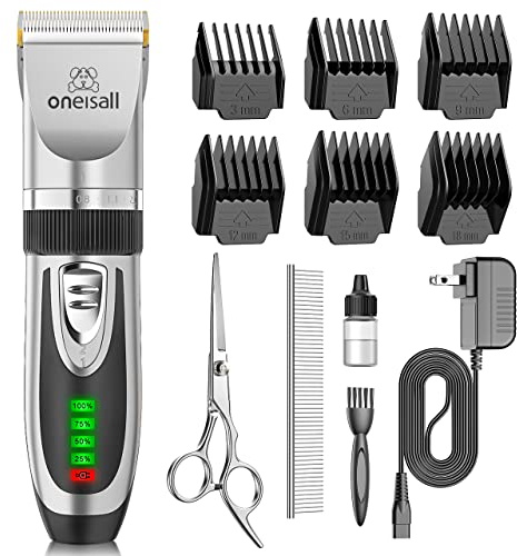 oneisall Dog Clipper for Small and Large Dogs Cats Silver