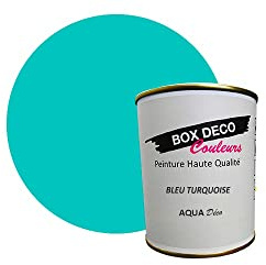 BOX DECO COULEURS Peinture murale acrylique aspect velours Aqua Déco - 750ml, Bleu Turquoise