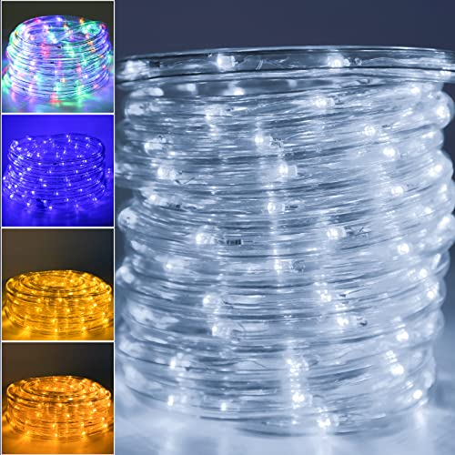 Randaco 10m LED Lichtschlauch, 240 LED Lichterschlauch Außen, IP20 Deko und Beleuchtung LED Schlauch, Schwarz Controller mit Memory-Funktion, für Garten, Party, Hochzeit, Halloween, Kaltweiß