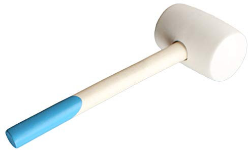 POPETPOP 24oz Wooden Handle Rubber Hammer Ball Mallet Tile Installation Tool Decoration Tools
