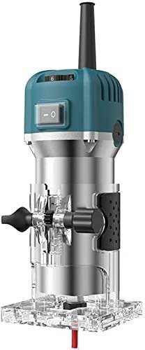 CHENGNAN Fresadora Engalletadoras para Madera Rebajadora Eléctrica 800W, 30000 RPM,6 Velocidades Variables