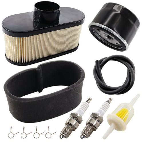 MCHNIC Kit de Filtre à Air Pré-Filtre Filtre à Carburant Filtre à Huile pour John Deere X300 X304 X300R X320 X324 X360 X500 X530 X534 Z445 Z465 Z645 Z655 Z665 Z540R Z540M Moteur MIU12555