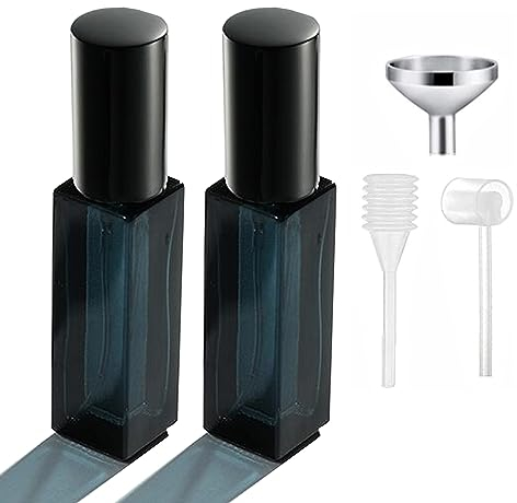 Perfume Atomiser Refillable, Travel Perfume Atomiser Bottle Mini Small Empty Spray Bottles Portable Glass Travel Perfume Pods Container For Perfume Travel Holiday (10 Ml/ 2 Packs) (2X10ML Deep Blue)