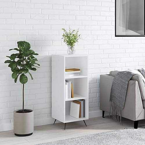 CIADAZ Regalschrank Hochglanz-Weiß 34,5x32,5x90 cm Holzwerkstoff, Regal, Bücherregal, Regale & Ablagen, Stufenregal
