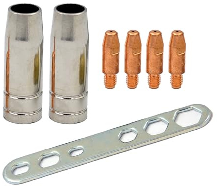 MB25 25AK Kontaktspitze, 0,8 mm, M6-Spitzen-Halter, Schutzbecher für MB25 25AK MIG Schweißbrenner, Schweißspitzen, Zubehör-Set, Schweißverbrauchsmaterialien