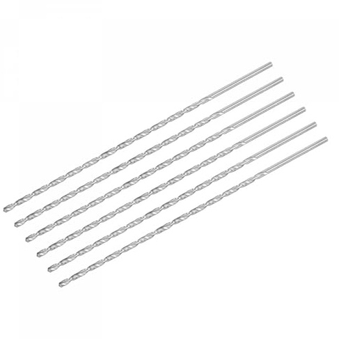 TA-VIGOR 6Pcs 4mm Extra Long Twist Drill Bits 200mm HSS Straight Shank | High Speed Steel Spiral Drill Bits for Wood, Metal, Aluminium and Plastic